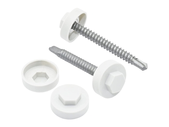 White Tech Bolt Caps 16mm (Sold Individually)