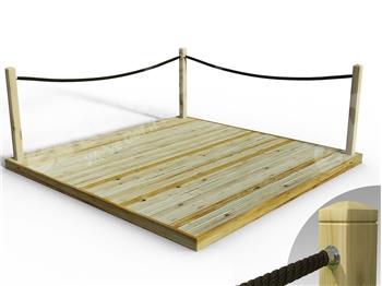 Discount Decking Kit 3m x 3m (With Rope Handrails)