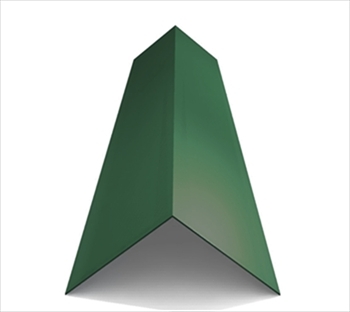 Plastisol Coated Angled Ridge 3m Olive Green (200mm x 200mm)