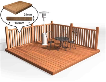 Hardwood 145mm Balau Deck Kit 1.8m x 1.8m (With Handrails)