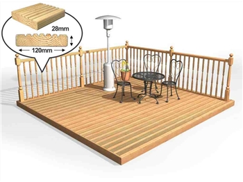 Easy Deck Patio Kit 3m x 3m (With Handrails)