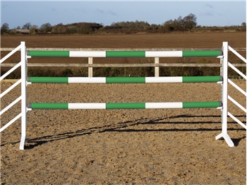 Green and White Timber Jump Pole (100mm)