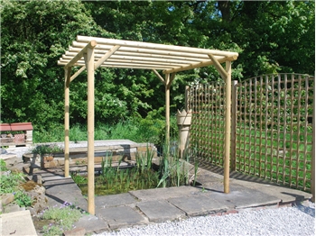 Rustic Rose Pergola With Spiked Uprights (W 2250mm x D 2250mm)