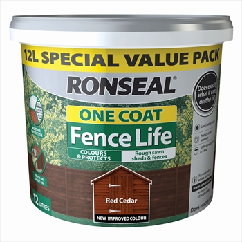 Ronseal One Coat Fence Life 12 Litre (Red Cedar)