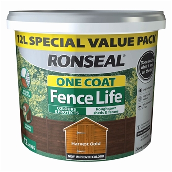 Ronseal One Coat Fence Life 12 Litre (Harvest Gold)
