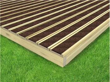 Charcoal & Red Walksure Anti Slip Decking Kit 3.6m x 3.6m (No Handrails)