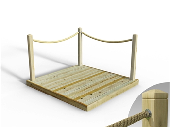 Standard Redwood Decking Kit 1.8m x 1.8m (With Rope Handrails)