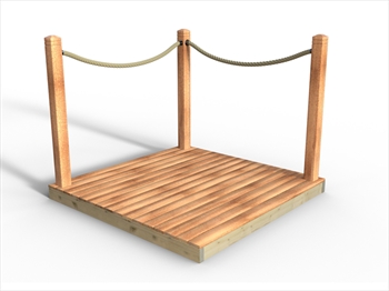 Hardwood 145mm Balau Deck Kit 1.8m x 1.8m (With Rope Handrails)