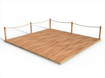Hardwood 90mm Balau Deck Kit 4.2m x 4.2m (With Rope Handrails)
