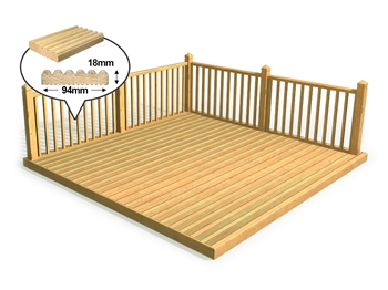Discount Decking Kit 3.6m x 4.8m (With Handrails)