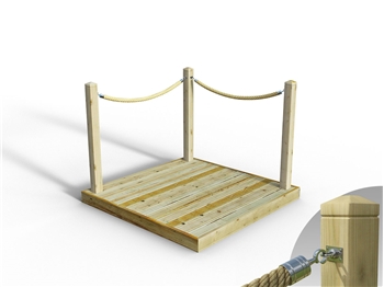 Discount Decking Kit 1.5m x 1.5m (With Rope Handrails)