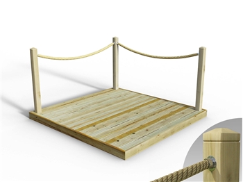 Discount Decking Kit 1.8m x 1.8m (With Rope Handrails)