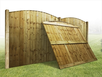 Heavy Duty Arched Vertilap Featheredge Fence Panel (6ft x 3ft-3ft 6")