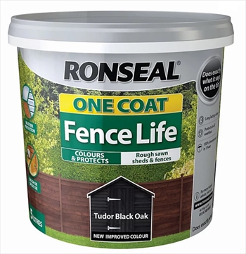 Ronseal One Coat Fence Life 5 Litre (Tudor Black Oak)