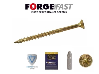 Forgefast Anti-Split Fast Drive Woodscrews - 4.0 x 40mm (Box Of 200) 