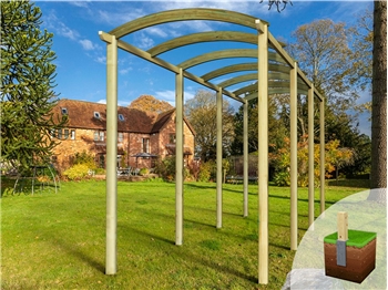 Extended Contemporary Colonnade Pergola (1800mm x 7200mm)