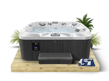 Standard Redwood 120mm Hot Tub Deck Kit 2.4m x 2.4m (No Handrails)