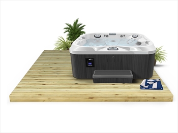 Standard Redwood 120mm Hot Tub Deck Kit 4.2m x 4.2m (No Handrails)