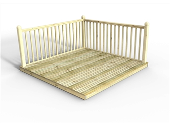 Anti Slip Standard Decking Kit 2.4m x 2.4m (With Handrails)