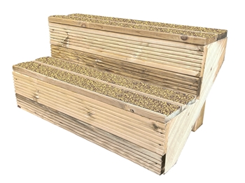 Buff & Brown WalkSure Anti Slip Decking Hot Tub Steps (890mm Span)