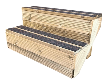 Charcoal & Red WalkSure Anti Slip Decking Hot Tub Steps (890mm Span)