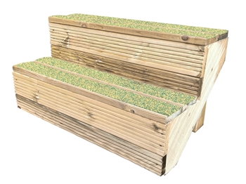 Green & Buff WalkSure Anti Slip Decking Hot Tub Steps (890mm Span)