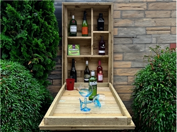 Timber Fold Out Wall Mounted Drinks Bar