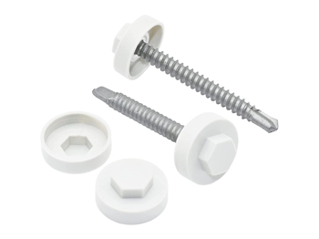 White Tech Bolt Caps 16mm (Pack of 100)