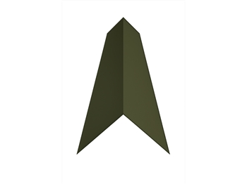 Poly Coated Angled Ridge Olive Green  (90° - 200mm x 200mm x 3000mm)