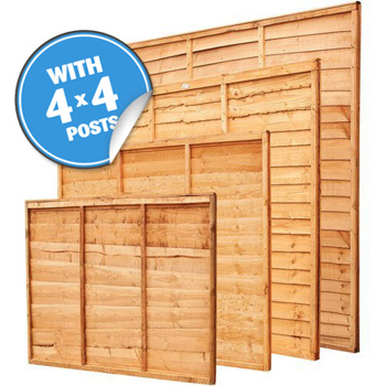 Overlap Fence Panel Kit With 4" Posts (Pack Of 6)	