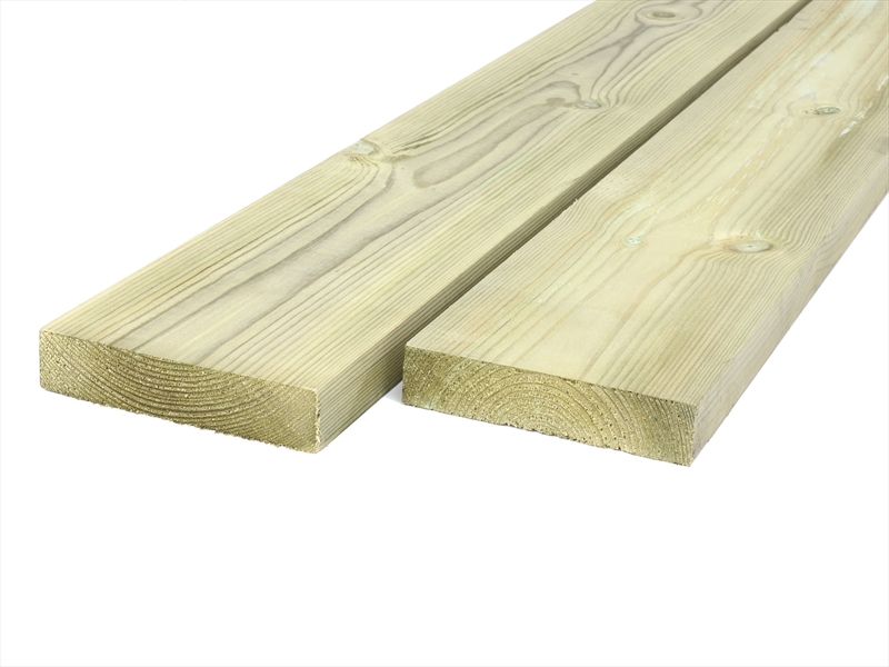Green Treated Planed Square Edge Timber (100mm x 25mm)