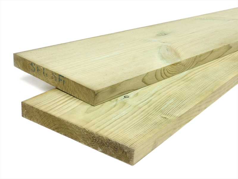 Green Treated Planed Square Edge Timber (150mm x 25mm)