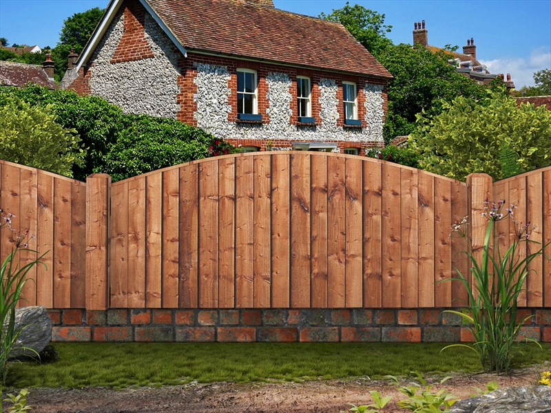 Heavy Duty Arched Vertilap Featheredge Fence Panel (6ft x 2ft2ft 6")